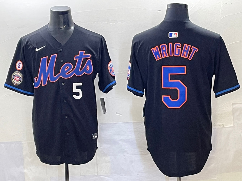 Men 2025 New York Mets #5 Wright blue MLB Nike jersey style 4->new york mets->MLB Jersey